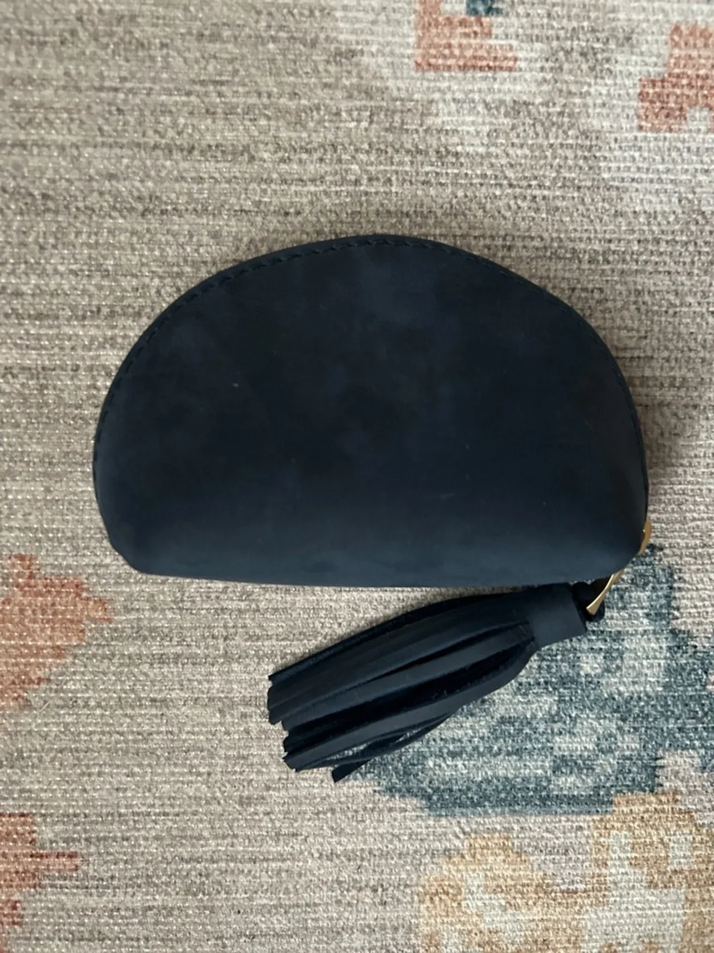 Portland Leather Navy Taco Tassel Cosmetic Pouch - Picture 2 of 6